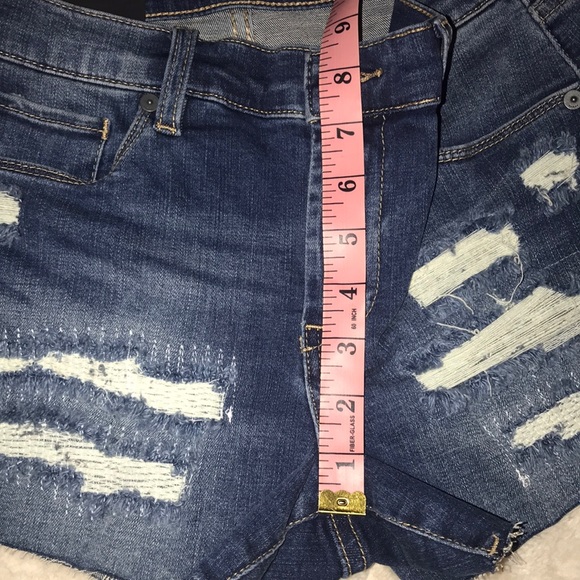 BlankNYC cutoff blue jean shorts ripped 27 new NWT - Picture 3 of 8